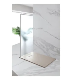 Piatto doccia effetto pietra tortora, 80x140 cm