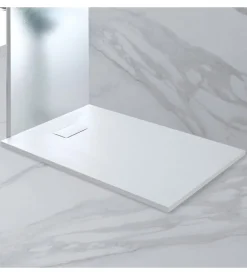 Piatto doccia effetto pietra bianco, 80x140 cm