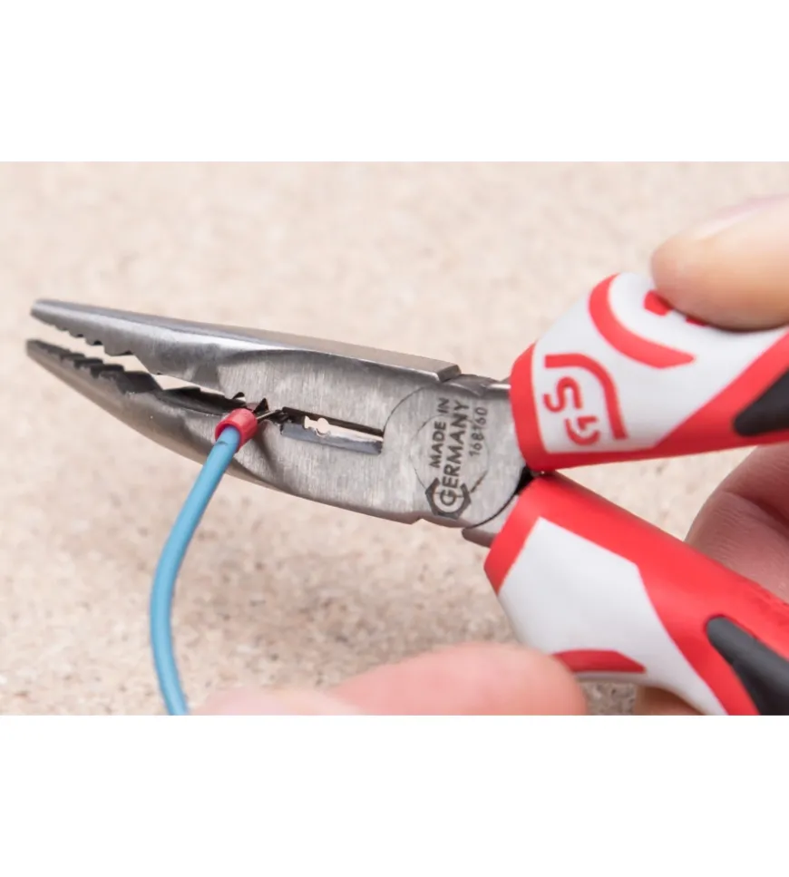 Pinza becchi curvi 3k con crimpatrice e spelafili 160 mm.