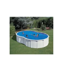 Piscina fuori terra a forma di otto gre "varadero" in acciaio colore bianco 640x390x120 - cod. kitprov6270