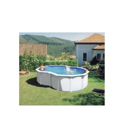 Piscina fuori terra a forma di otto gre "varadero" in acciaio colore bianco 500x340x120 - cod. kitprov4870