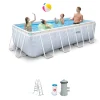 Piscina fuori terra con struttura rettangolare intex "prisma frame chevron" effetto rigato blu 400x200x100 cm - cod. 26780np