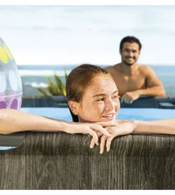 Piscina fuori terra con struttura rotonda intex "prism greywood" pompa filtro effetto legno grigio 457x122 cm - cod. 26742np