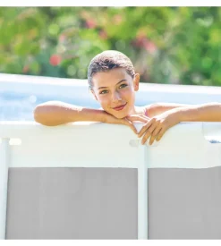 Piscina fuori terra con struttura rettangolare intex "prisma metal frame" grigio chiaro 400x200x100 cm - cod. 26788np