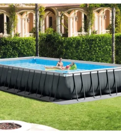 Piscina fuori terra con struttura rettangolare intex "ultra xtr frame" antracite 975x488x132cm - cod. 26374np