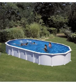 Piscina fuori terra ovale gre "haiti" in acciaio colore bianco 915x470x132 - cod. kitprov9188