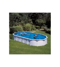 Piscina fuori terra ovale gre "haiti" in acciaio colore bianco 1000x550x132 - cod. kitprov10288
