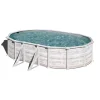 Piscina fuori terra ovale gre "groenlandia" in acciaio effetto legno nordico 500x300x132 - cod. kitprov508n