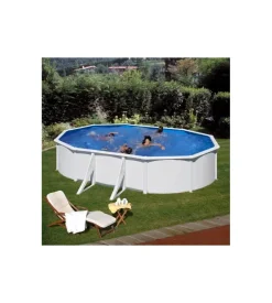 Piscina fuori terra ovale gre "fidji" in acciaio bianco 610x375x120 - cod. kit610eco