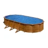 Piscina fuori terra ovale gre "pacific" in acciaio effetto legno 730x375x120 - cod. kit730w