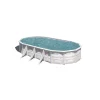Piscina fuori terra ovale gre "finlandia" in acciaio effetto legno nordico 730x375x120 - cod. kit730n