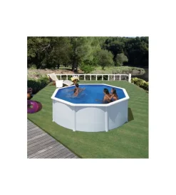 Piscina fuori terra rotonda gre "fidji" in acciaio colore bianco 300x300x120 - cod. kit300eco