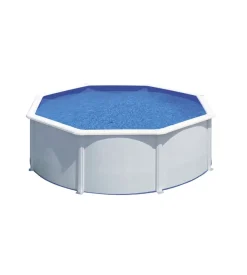 Piscina fuori terra rotonda gre "fidji" in acciaio bianco 350x350x120 - cod. kit350eco