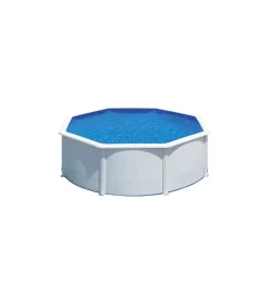 Piscina fuori terra rotonda gre "fidji" in acciaio bianco 350x350x120 - cod. kit350eco