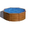 Piscina fuori terra rotonda gre "pacific" in acciaio effetto legno 350x350x120 - cod. kit350w