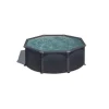 Piscina fuori terra rotonda gre "kea" in acciaio colore grafite 300x300x120 - cod. kit300gf