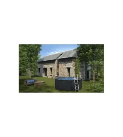 Piscina fuori terra rotonda gre "kea" in acciaio colore grafite 300x300x120 - cod. kit300gf