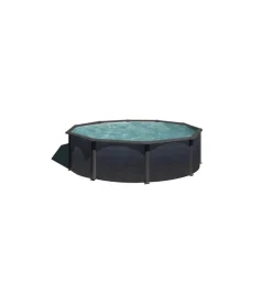Piscina fuori terra rotonda gre "kea" in acciaio colore grafite 460x460x120 - cod. kit460gf