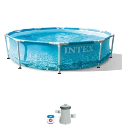 Piscina fuori terra rotonda intex "prisma frame beachside" 305x305x76 cm - cod. 28208np