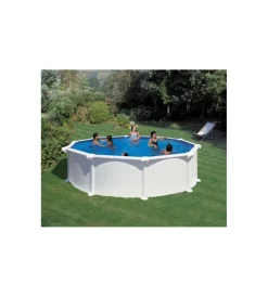 Piscina fuori terra rotonda gre "atlantis" in acciaio colore bianco 460x460x132 - cod. kitpr458