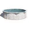 Piscina fuori terra rotonda gre "groenlandia" in acciaio effetto legno nordico 350x350x132 - cod. kitpr358n