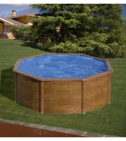 Piscina fuori terra rotonda gre "pacific" in acciaio effetto legno 300x300x120 - cod. kit300w