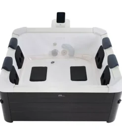 Piscina idromassaggio spa riviera "oslo plus" in pvc grigio scuro effetto legno 180x180x65 cm