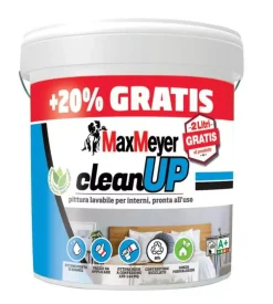 Pittura lavabile max meyer "clean up" bianco 12 lt