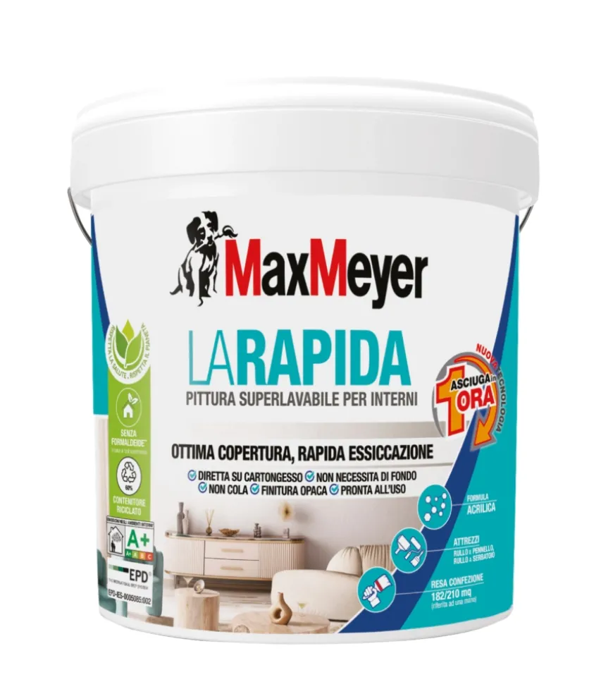 Pittura murale superlavabile max meyer "la rapida" bianco 14 lt