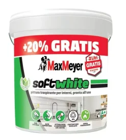 Pittura murale traspirante max meyer "soft white " bianco 12 lt