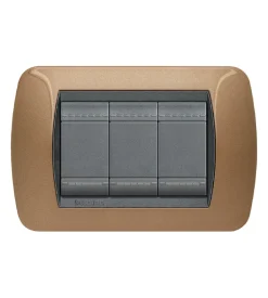 Placca 3p bronzo - bticino.