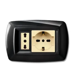 Placca  serie tondo' 1 el  nero.