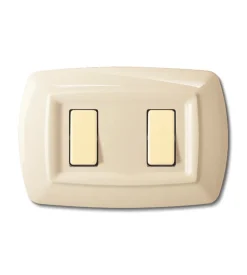 Placca  serie tondo' 2 posti avorio.