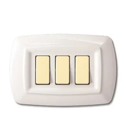 Placca serie tondo' 3 posti bianca.