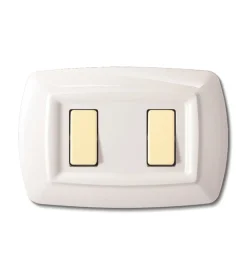 Placca  serie tondo' 2 posti bianca.