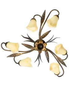 Plafoniera 6 luci onli "alga" bronzo e14