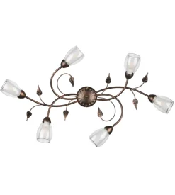 Plafoniera 6 luci onli "liliana" bronzo e14