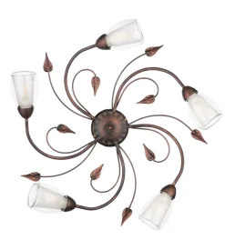 Plafoniera 5 luci onli "liliana" bronzo e14