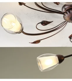 Plafoniera 5 luci onli "liliana" bronzo e14