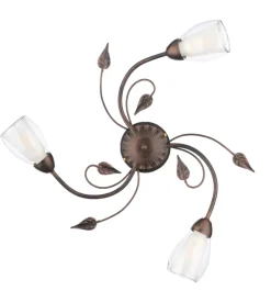 Plafoniera 3 luci onli "liliana" bronzo e14