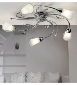 Plafoniera 5 luci onli "liliana" cromo e14