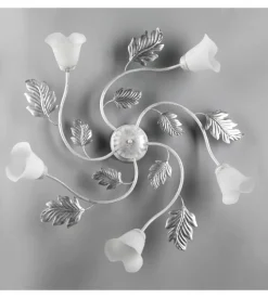 Plafoniera 5 luci onli "marilena" argento e14