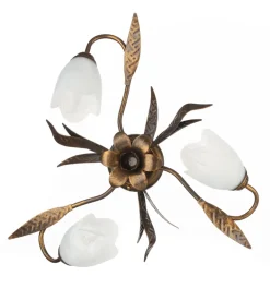 Plafoniera 3 luci onli "sonia" bronzo e14