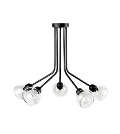 Plafoniera a 5 luci "denver" nero, e14