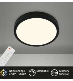 Plafoniera a led runa - led cct nero - d. 38 cm