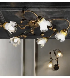 Plafoniera "arianna" 5 luci bronzo, e14