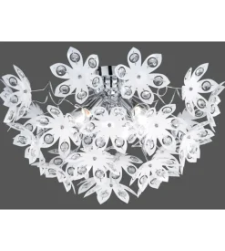 Plafoniera "blowball" con fiori trasparenti ø 55 cm