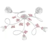 Plafoniera "butterfly" 5 luci bianca e rosa, e14