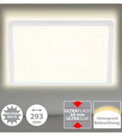 Plafoniera con retroilluminazione led 29,3x29,3 cm, 2400 lm