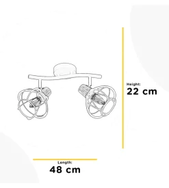 Plafoniera da soffitto onli "ginger" 2 luci 2xe14